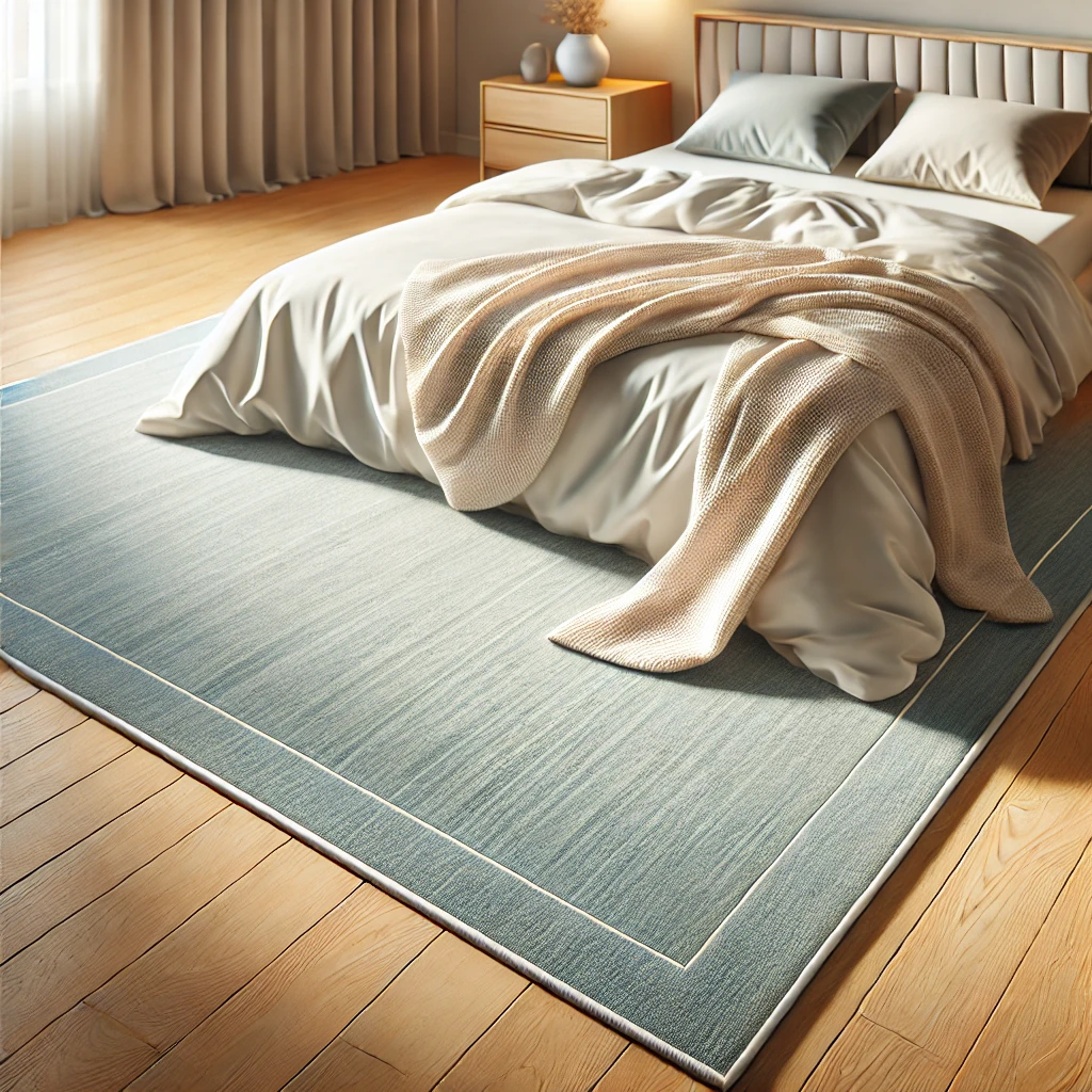 Thảm tấm phòng ngủ không chỉ là vật dụng giúp tạo không gian ấm áp, mà còn giúp căn phòng trở nên thẩm mỹ và dễ chịu hơn. 