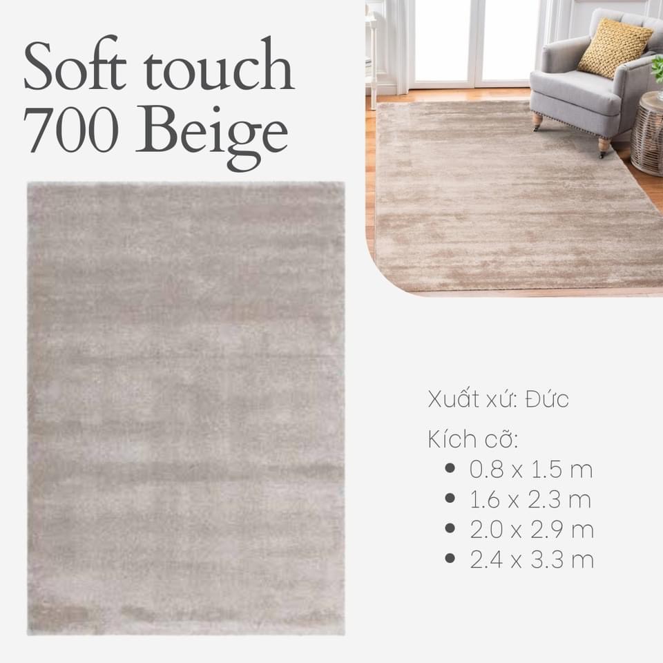 Soft Touch 700 Beige trang trí phòng khách gia đình, biệt thự hoặc trải phòng ngủ, trải nơi tiếp khách gia đình vô cùng sang trọng.