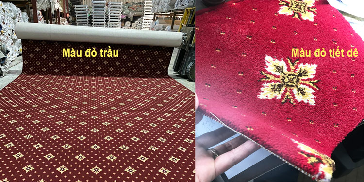 Mẫu thảm hoa văn đỏ trải phòng khánh tiết