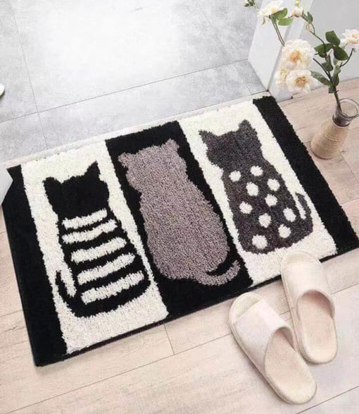  Thảm lau chân gia đình hình con mèo