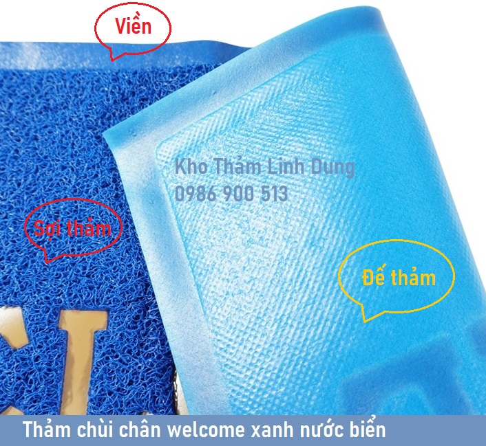 Chất liệu đế và sợi thảm nhựa welcome