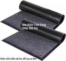Thảm chùi chân sợi len đế cao su