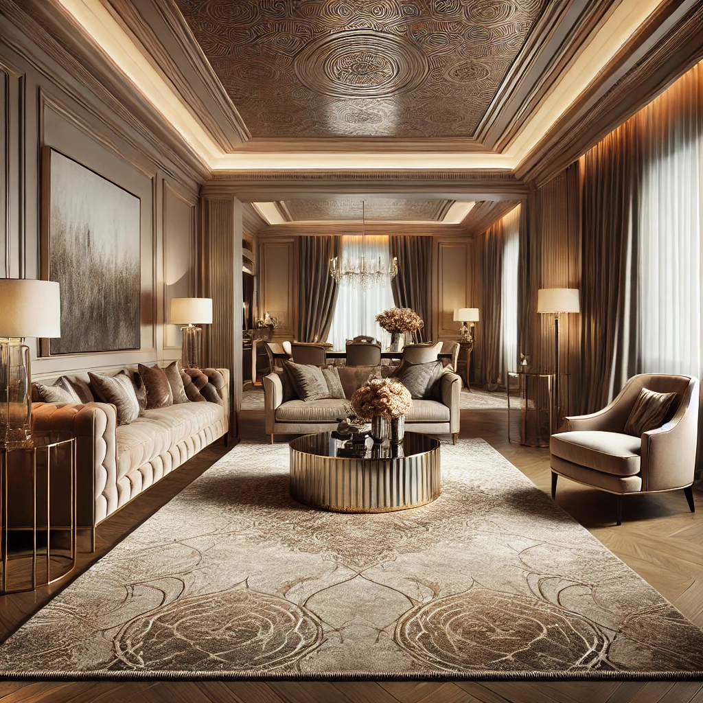  Thảm lụa được biết đến với vẻ sang trọng vượt trội, giúp nâng tầm không gian sống. Thảm lụa thường được sử dụng trong các không gian cần sự thanh lịch, tạo nên một điểm nhấn đẹp mắt và thể hiện gu thẩm mỹ tinh tế của gia chủ.