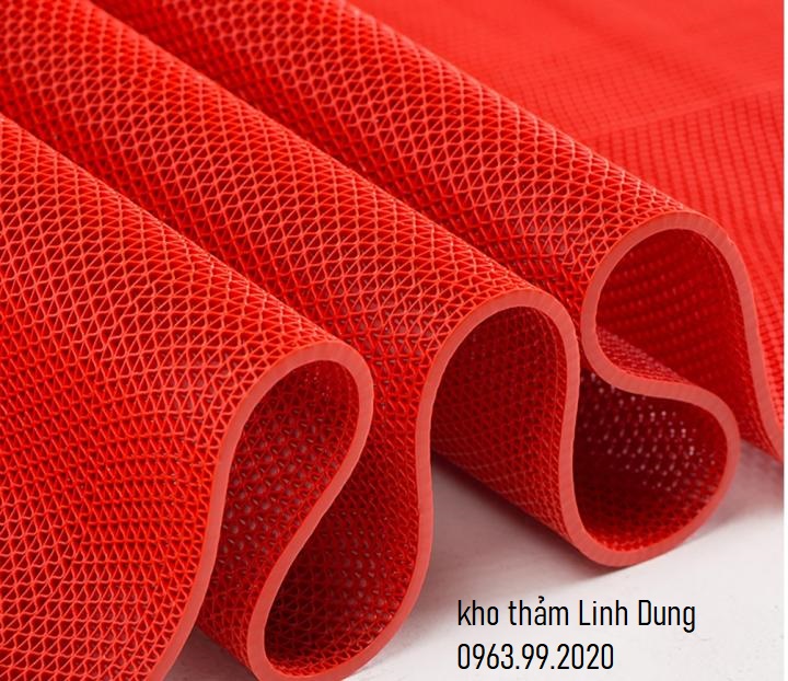 Thảm nhựa lưới chống trơn màu đỏ