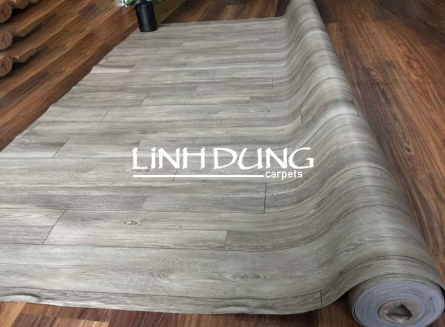 Thảm nhựa trải sàn dạng cuộn 2 màu ghi xám 