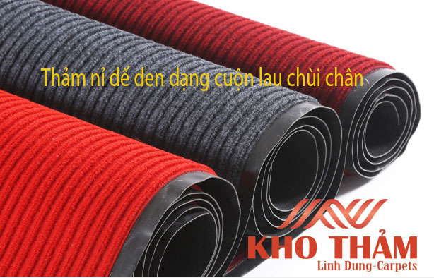 Thảm nỉ đế đen lau chùi chân và đường dẫn