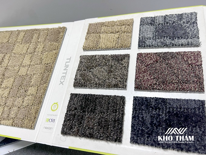 Thảm Tuntex China, màu sắc các mã màu, chuyên dùng cho văn phòng hoặc khách sạn